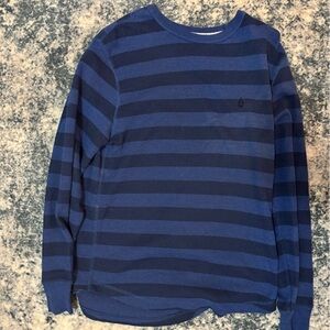 Volcom Navy and Black Striped Shirt